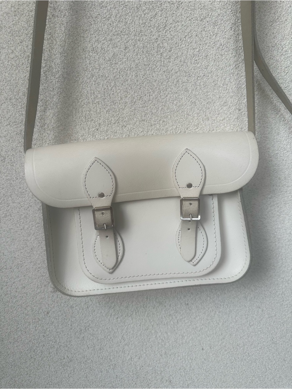 The Cambridge Satchel Company Mini Satchel Crossbody Bag Light Stone, Leather